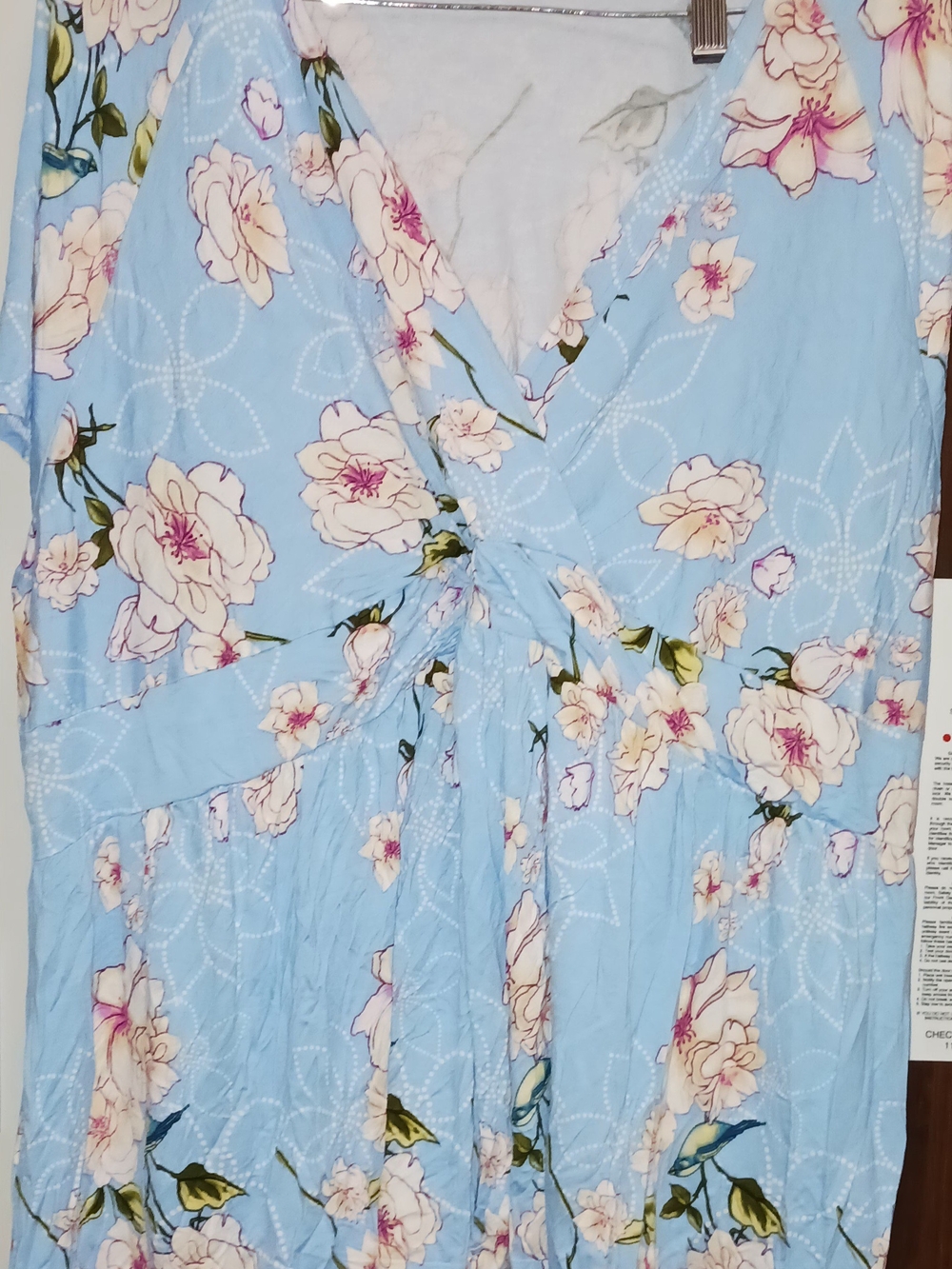 5XL TIANZHU Women's Plus Size  Wrap SShort Sleeve Tunic Top V Neck Blouse